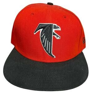 New Era 59fifty Atl Falcons Flat Bill Fitted Hat Size 7 1/4 Casual NFL Football